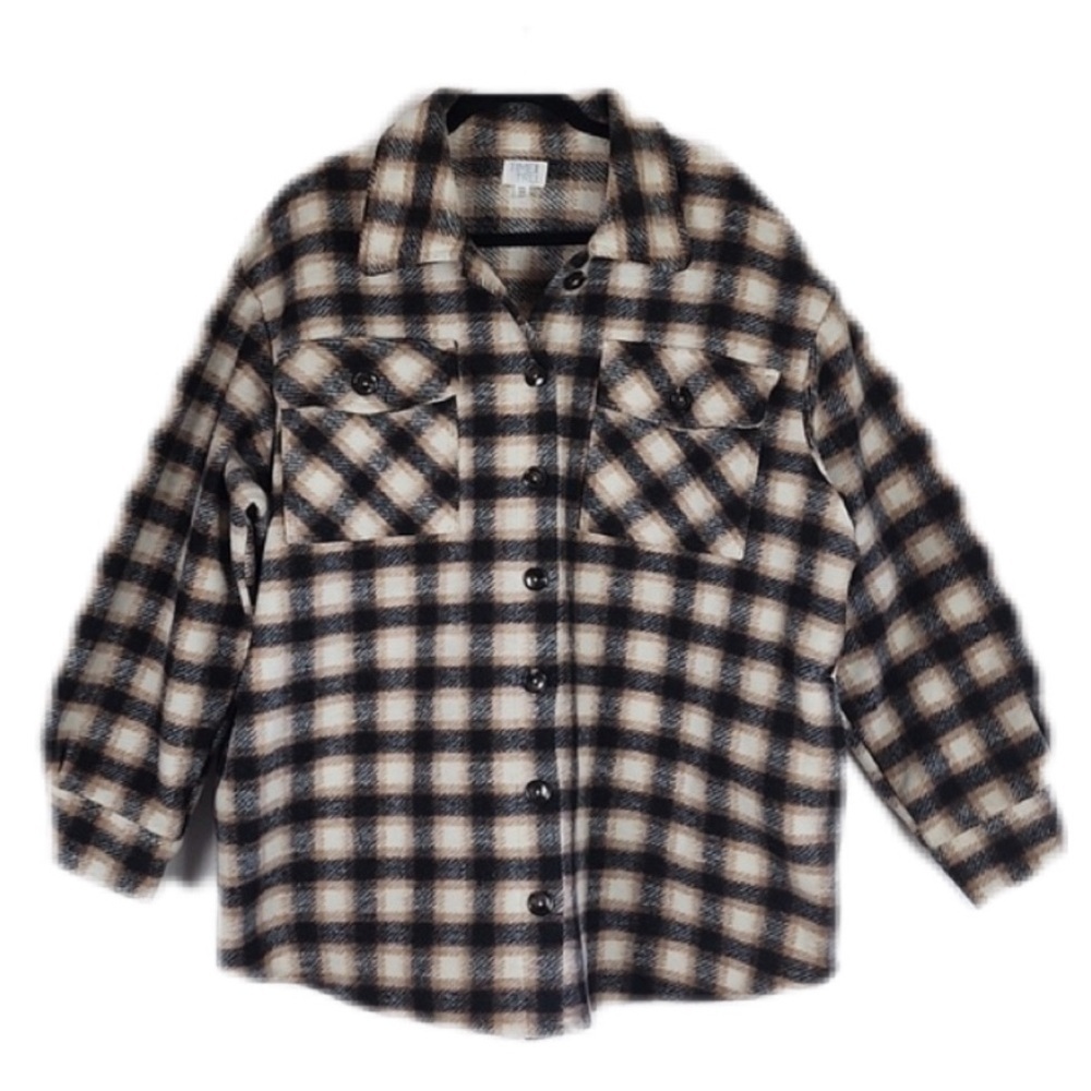 Time and Tru Oversized Plaid Grunge Shirt Jacket Shacket XXL